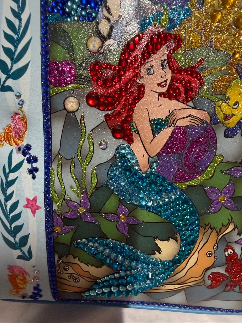 Loungefly Little Mermaid Stained Glass Window Blinged Backpack